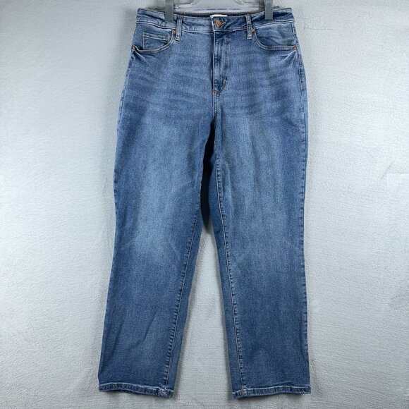 Sonoma High Rise Curvy Straight Jeans Womens Size 14R Denim Stretch Blue - Picture 1 of 12